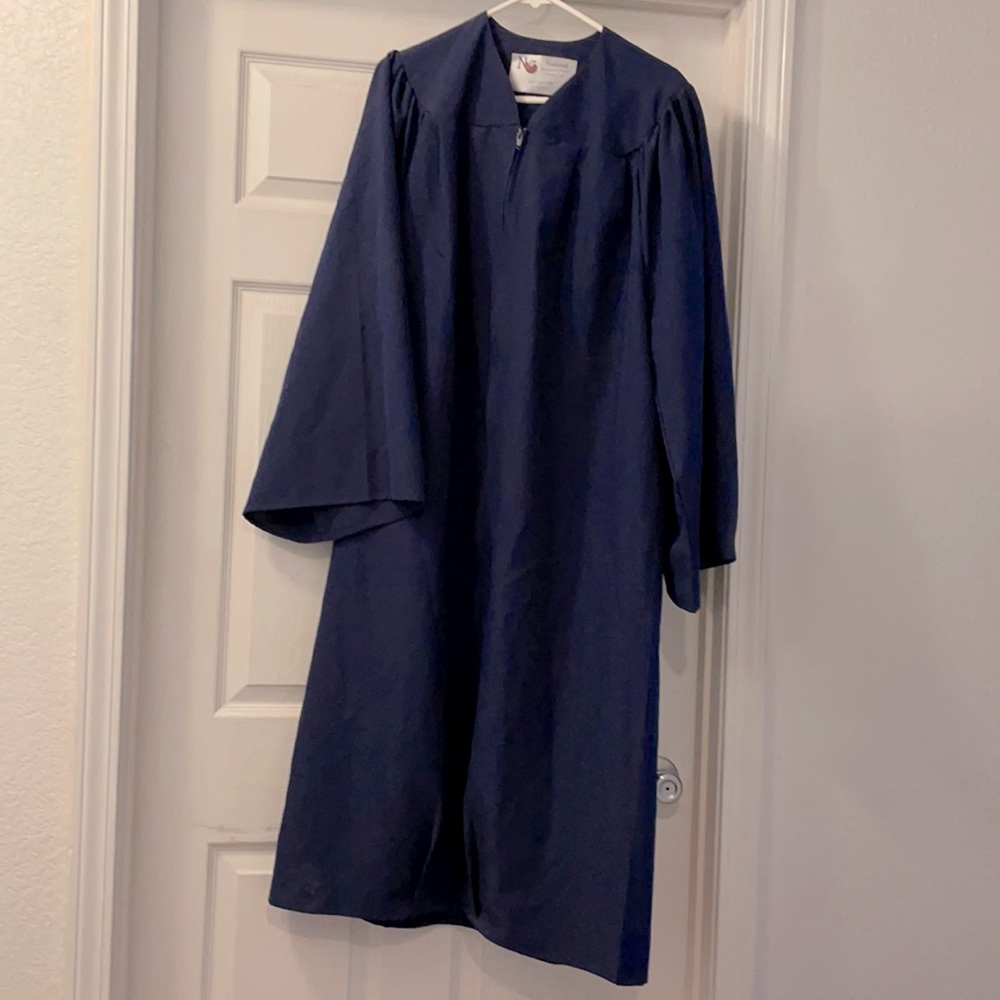 Navy graduation gown